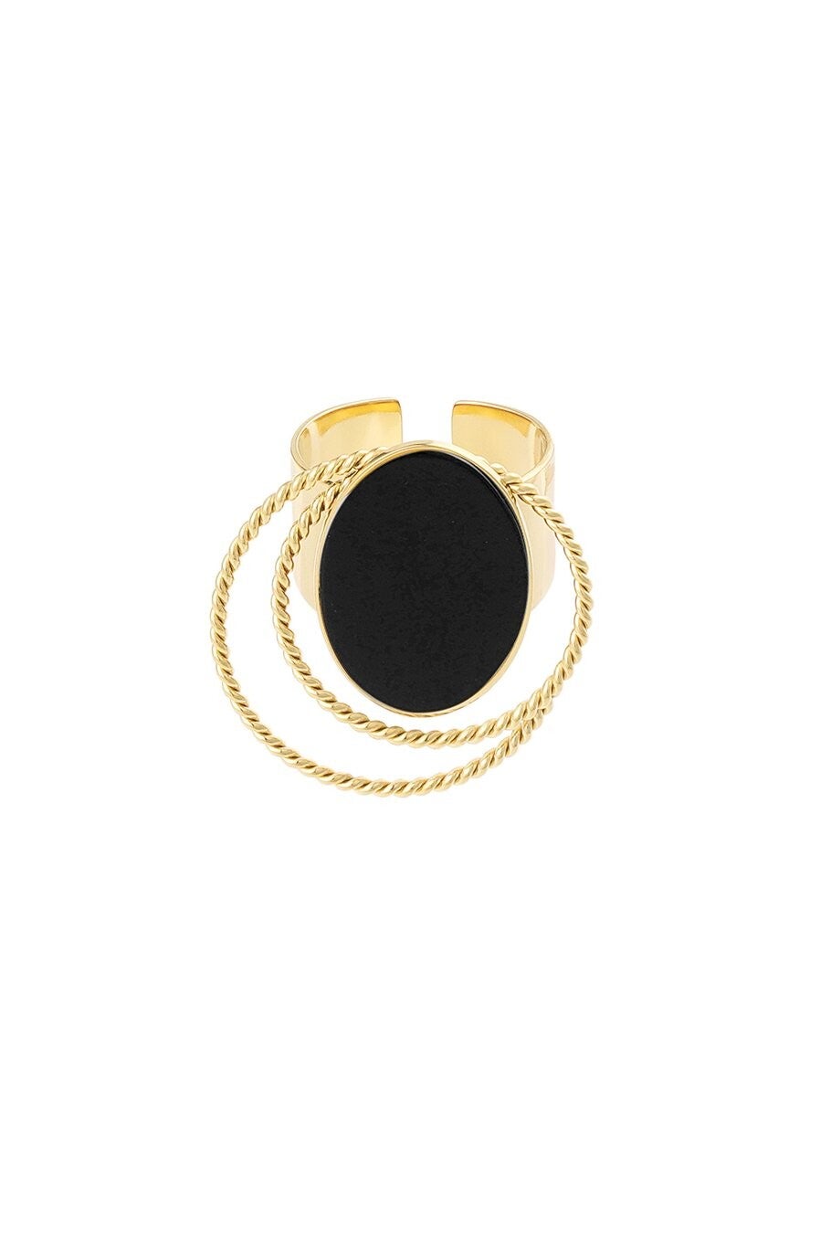 Ring Statement Black Gold R-50