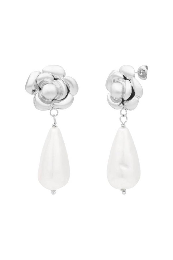 Flower Pearl Silver O-55