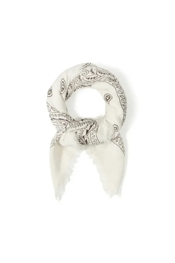 Scarf White Paisley