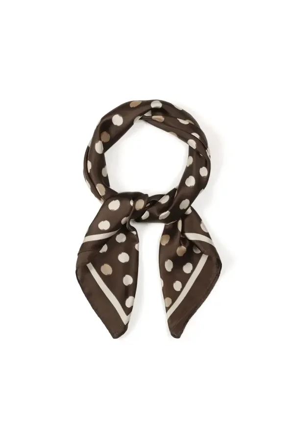 Scarf Brown Beige Polka Dot