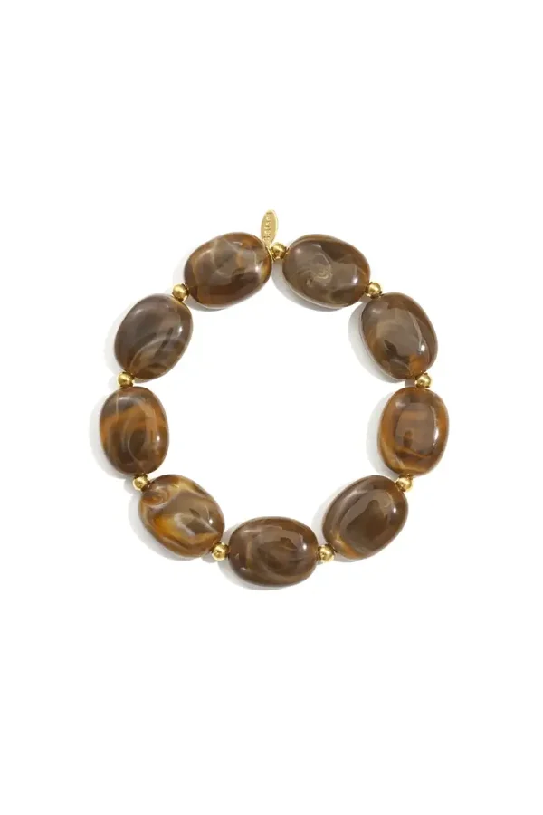 Oval Beads Brown A-128