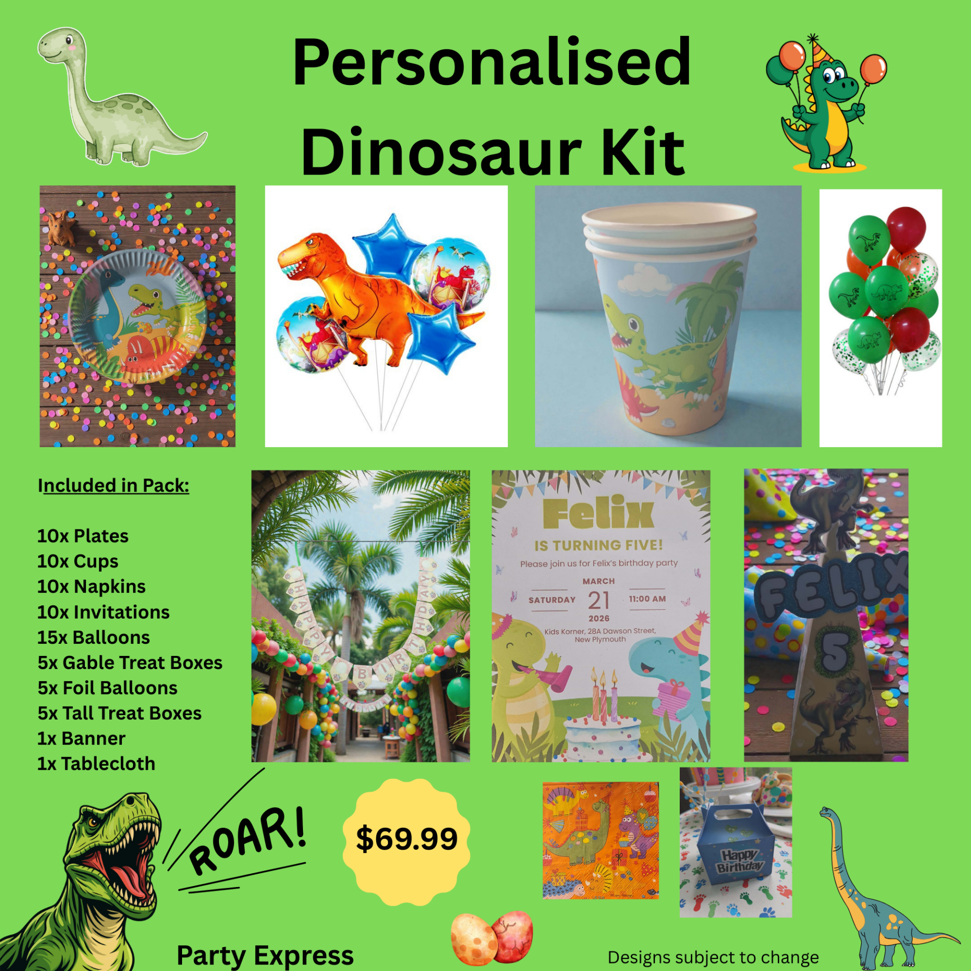 Dinosaur Party Decoration Box