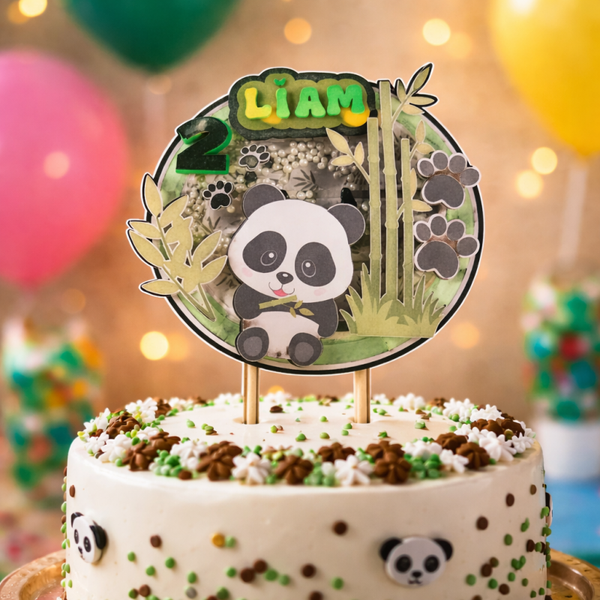 Handmade Panda Shaker Cake Topper