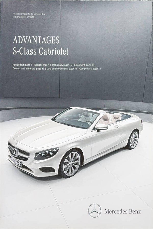 Mercedes-Benz S-Class Cabriolet (C217) Advantages - 2015/EN - EIGEN VERZAMELING. VERKOOP OP AANVRAAG.