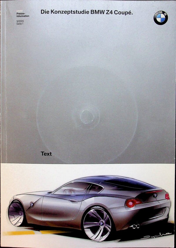BMW Z4 E85 - 2005/D - Die Konzeptstudie BMW Z4 Coupé - BMW Presse-Information