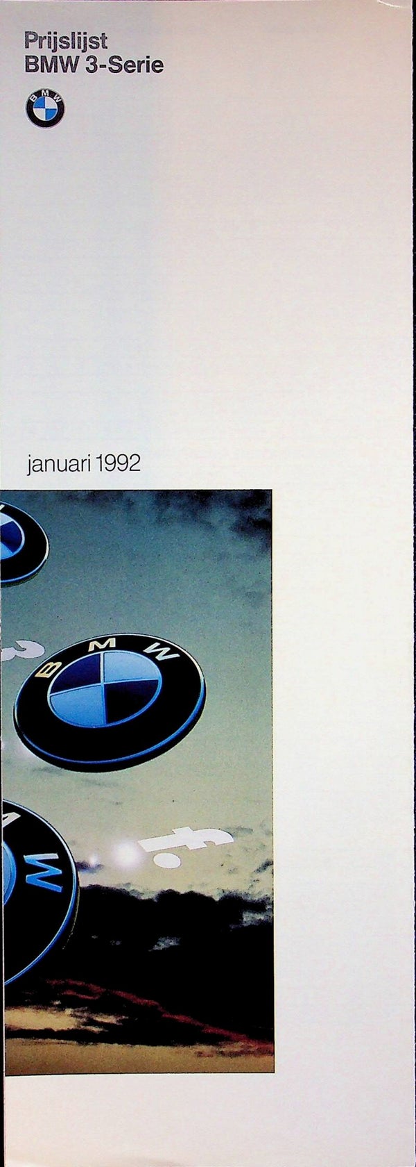 BMW 3 E36 - 1992/NL - Prijslijst BMW 3-Serie - januari 1992 (incl. accessoires)
