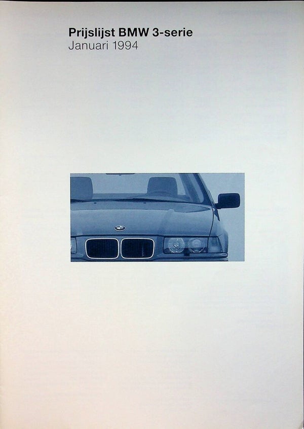 BMW 3 E36 - 1994/NL - Prijslijst BMW 3-serie - Januari 1994