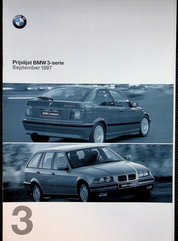 BMW 3 E36 - 1997/NL - Prijslijst BMW 3-serie - September 1997
