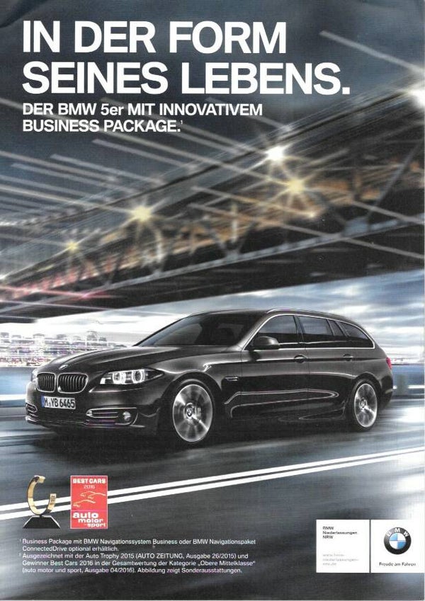 BMW 5 G30 - 2016/D - In der Form seines Lebens. Der BMW 5er mit Innovativen Business Package