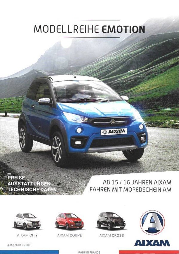 Aixam - 2021/D - Modelreihe Emotion. Preise, Ausstattungen, Technische Daten