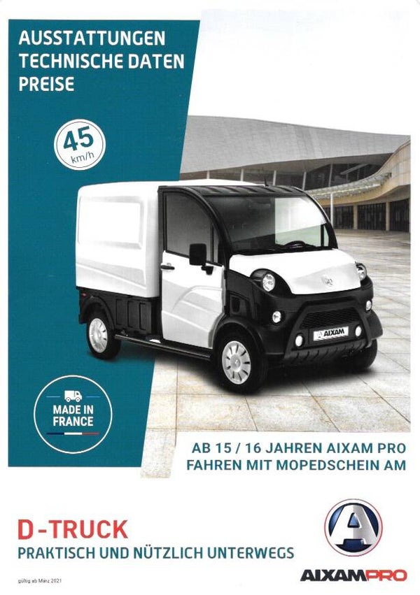Aixam - 2021/D - D-Truck. Preise, Ausstattungen, Technische Daten