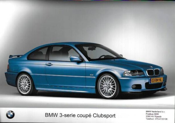 BMW 3 E46 - 2001/NL - Clubsport - persfoto 21 x 14,5 cm
