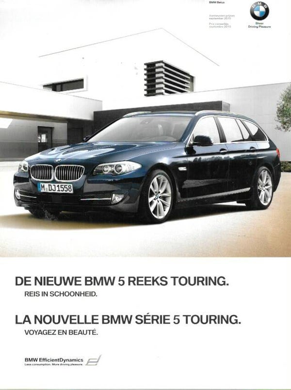 BMW 5 F11 - 2010/BE/F - De nieuwe BMW 5 reeks Touring Prijslijst september 2010