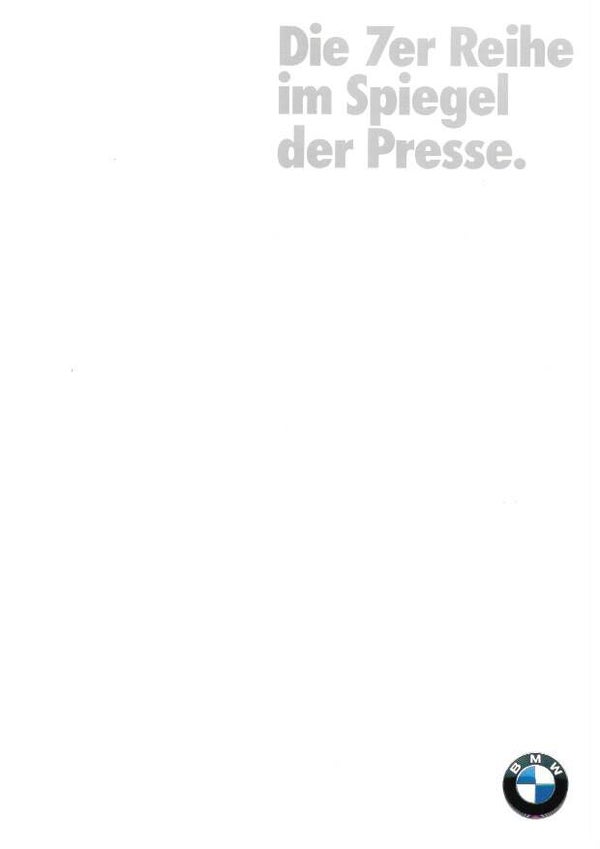 BMW 7 E32 - 1989/D - Die 7er Reihe im Spiegel der Presse.