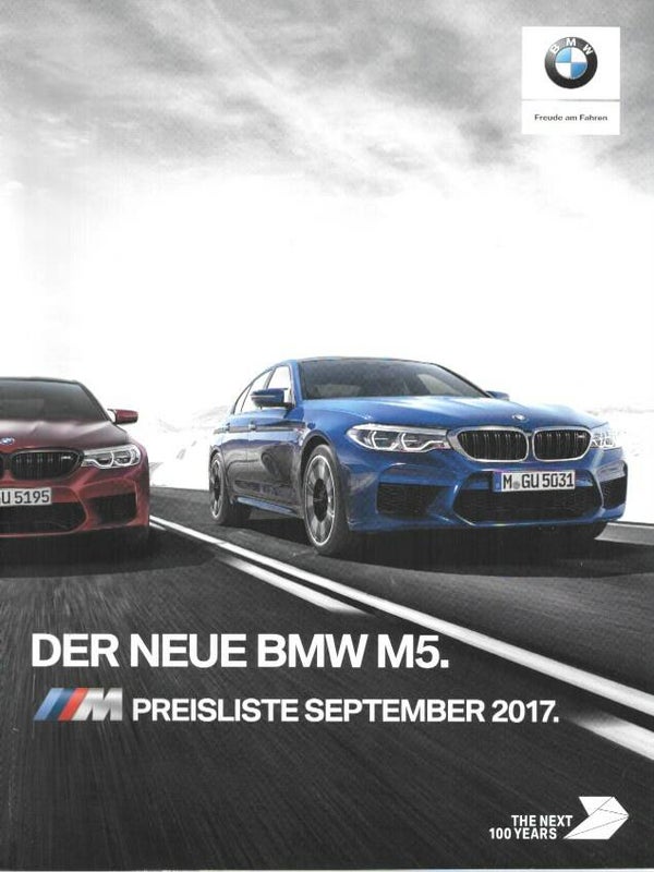 BMW M5 G30 -2017/D - Der neue BMW M5. Preisliste September 2017.