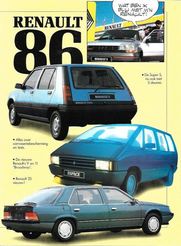 Renault gamma - 1986/NL - incl. Alpine, 5 GT Turbo, 25 V6 Turbo