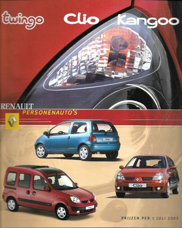 Renault Twingo, Clio, Kangoo - 2003/NL - prijslijst