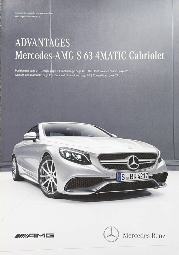 Mercedes-Benz S 63 AMG 4Matic Cabriolet (C217) Advantages - 2015/EN - EIGEN VERZAMELING. VERKOOP OP AANVRAAG.
