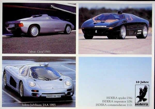 Isdera spyder 036i / imperator 108i / commendatore 112i - 1993/D - zeer zeldzaam!!!