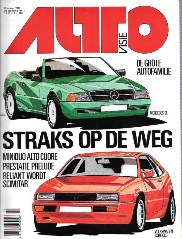 Autovisie - 1986 Nr. 02 - Toyota, Honda, Porsche, Reliant, Suzuki