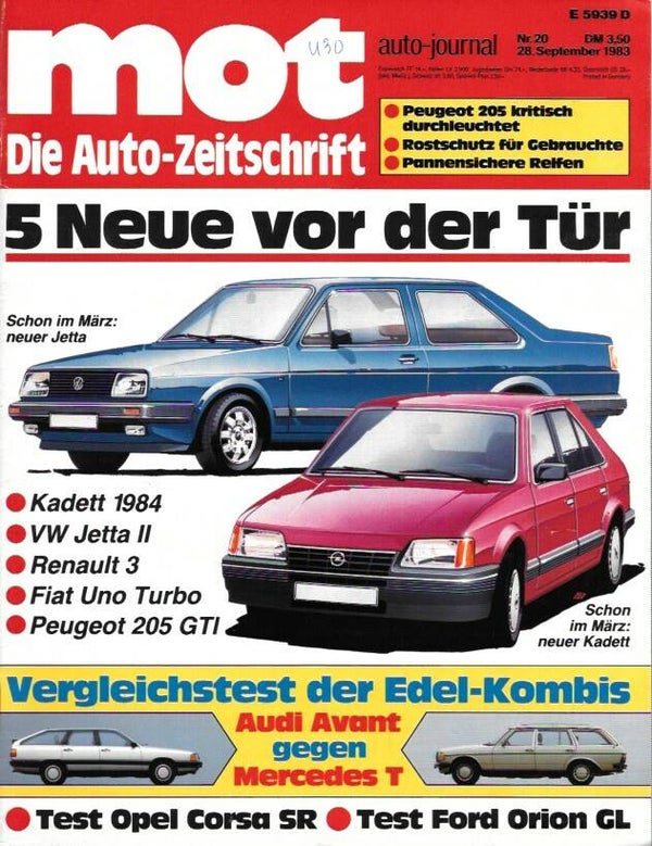 Mot - 1983 Nr. 20 - Audi, Mercedes, Opel, Peugeot