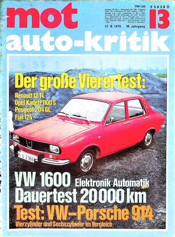 Mot - 1970 Nr. 13 - Porsche/Fiat/Opel/Peugeot/Renault/VW