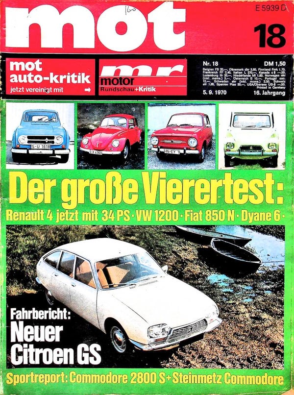 Mot - 1970 Nr. 18 - Citroen/Fiat/Renault/Opel/VW
