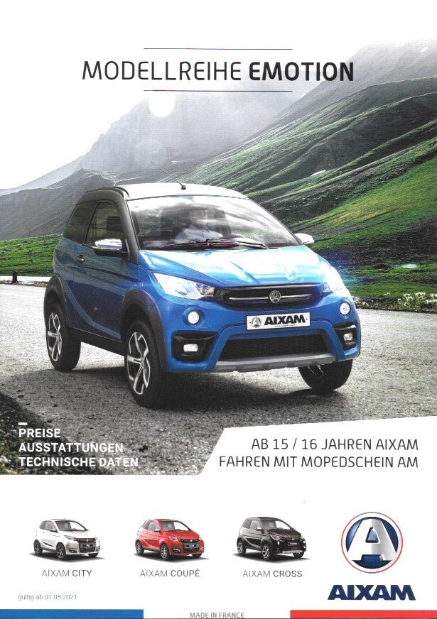 Aixam - 2021/D - Modelreihe Emotion. Preise, Ausstattungen, Technische Daten