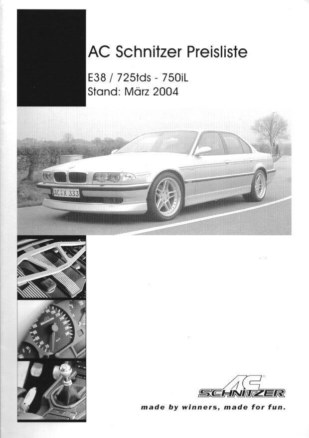 AC Schnitzer BMW E38/725tds - 750iL Preisliste Stand: März 2004