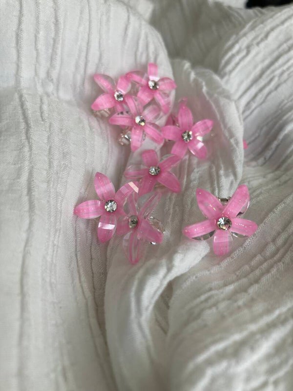Bruidsmeisjes bloemen speldjes - Roze, Wit
