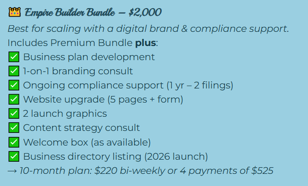 👑 Empire Builder Bundle – $2,000