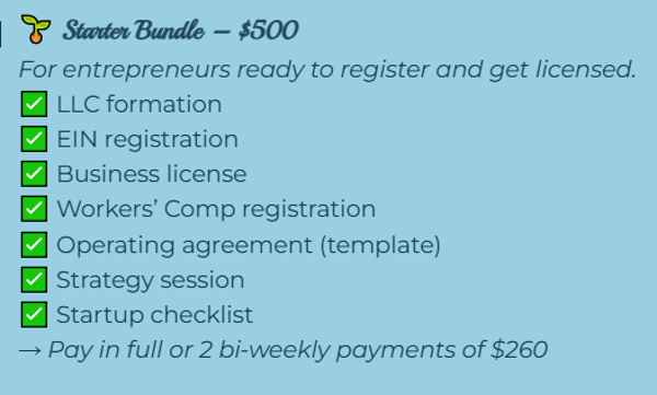 🌱 Starter Bundle – $500
