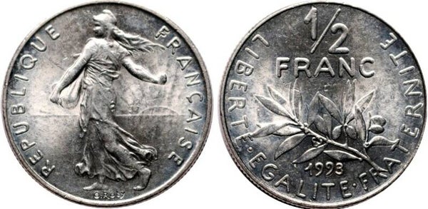 Pièce - 1/2 F Français 1983 - 1986