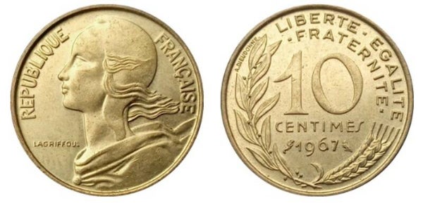 Pièce - 10 Centimes Français 1967