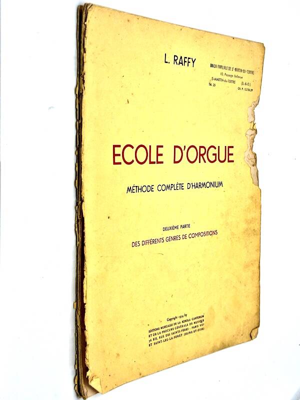 Ecole d'orgue - méthode complète d'harmonium