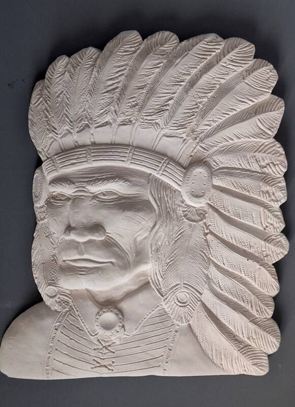 Moulage en plâtre visage Amérindien