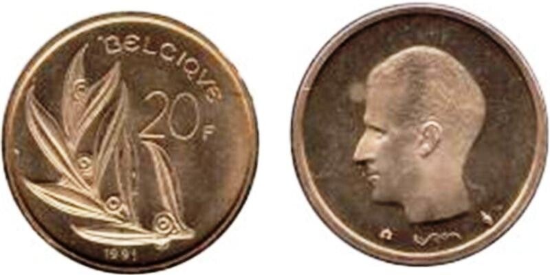 Pièce - 20 F Belge (Lot de 7 pièces)