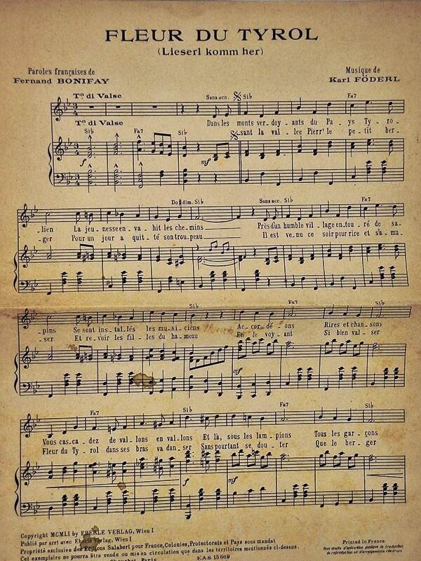Partition Fleur du Tyrol
