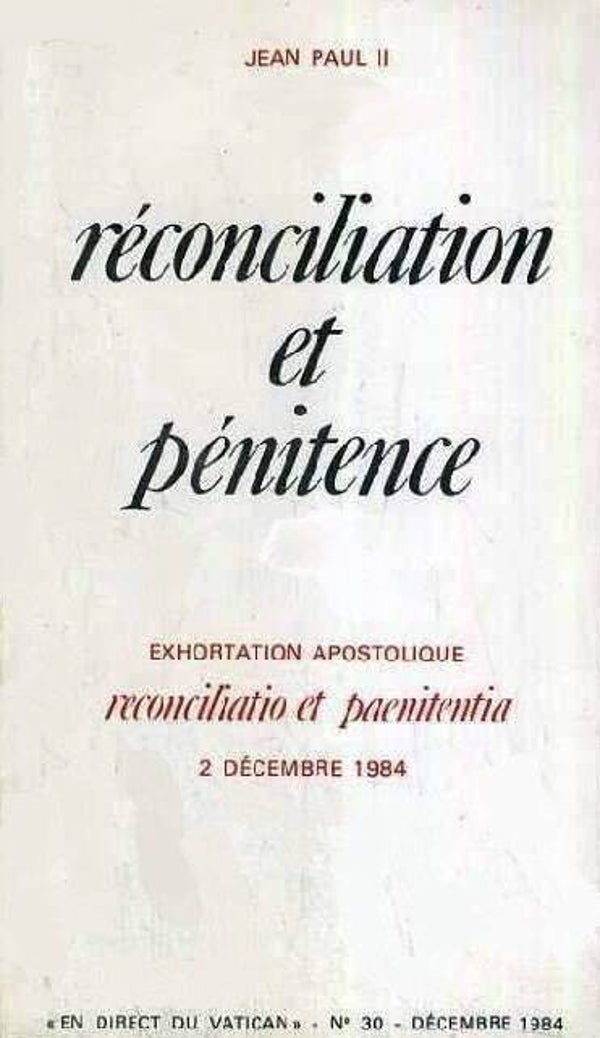 Réconciliation et pénitence.