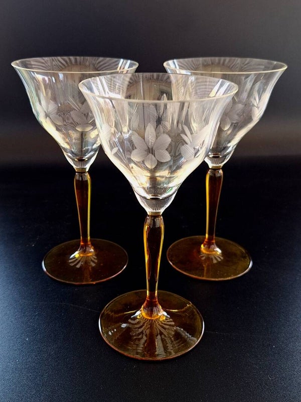 Verres cristal de Bohème (3 pièces)