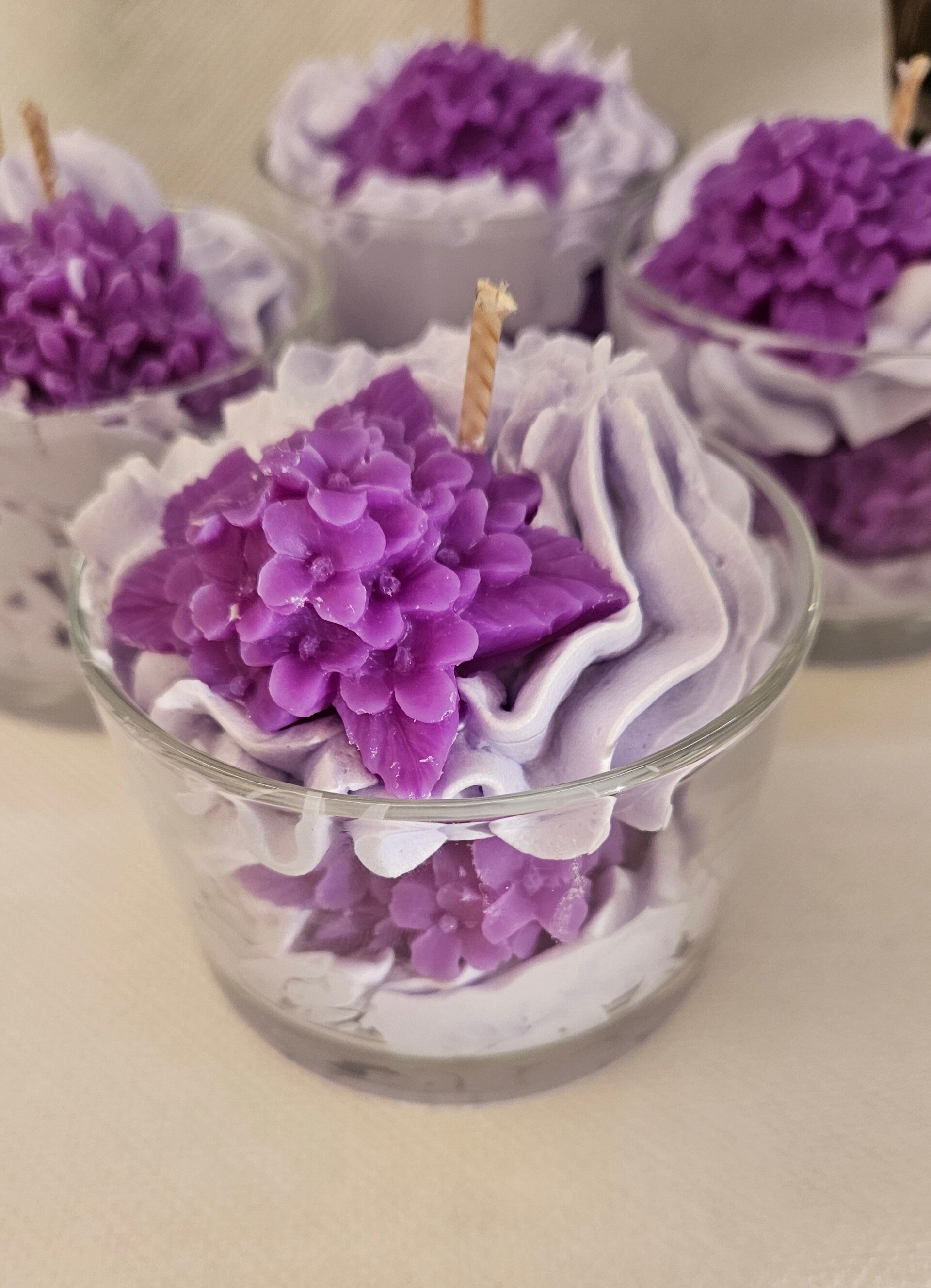 Bougies gourmandes parfum lilas