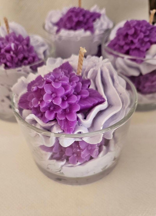 Bougies gourmandes parfum lilas