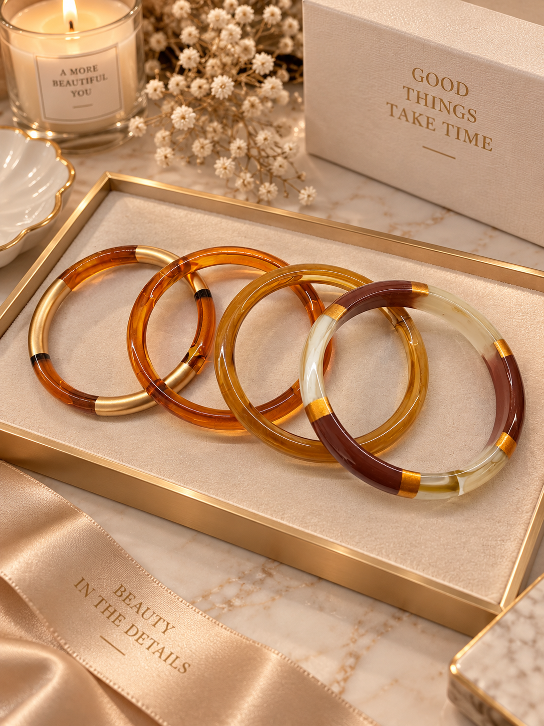 Bracelets en lot ton marron