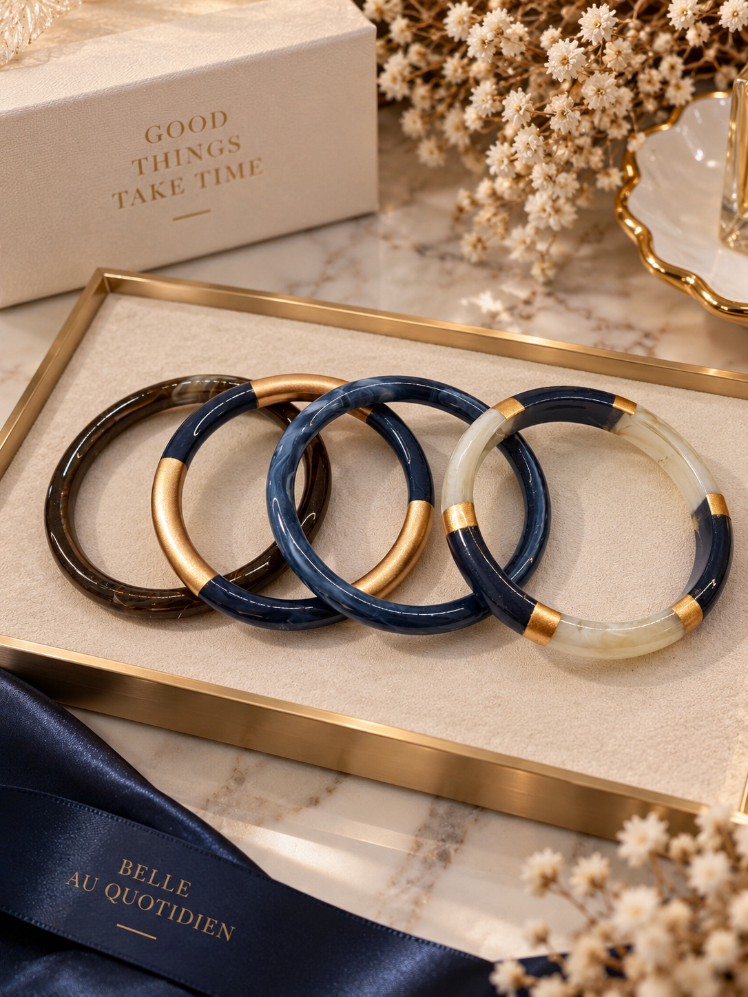 Bracelets en lot ton bleu