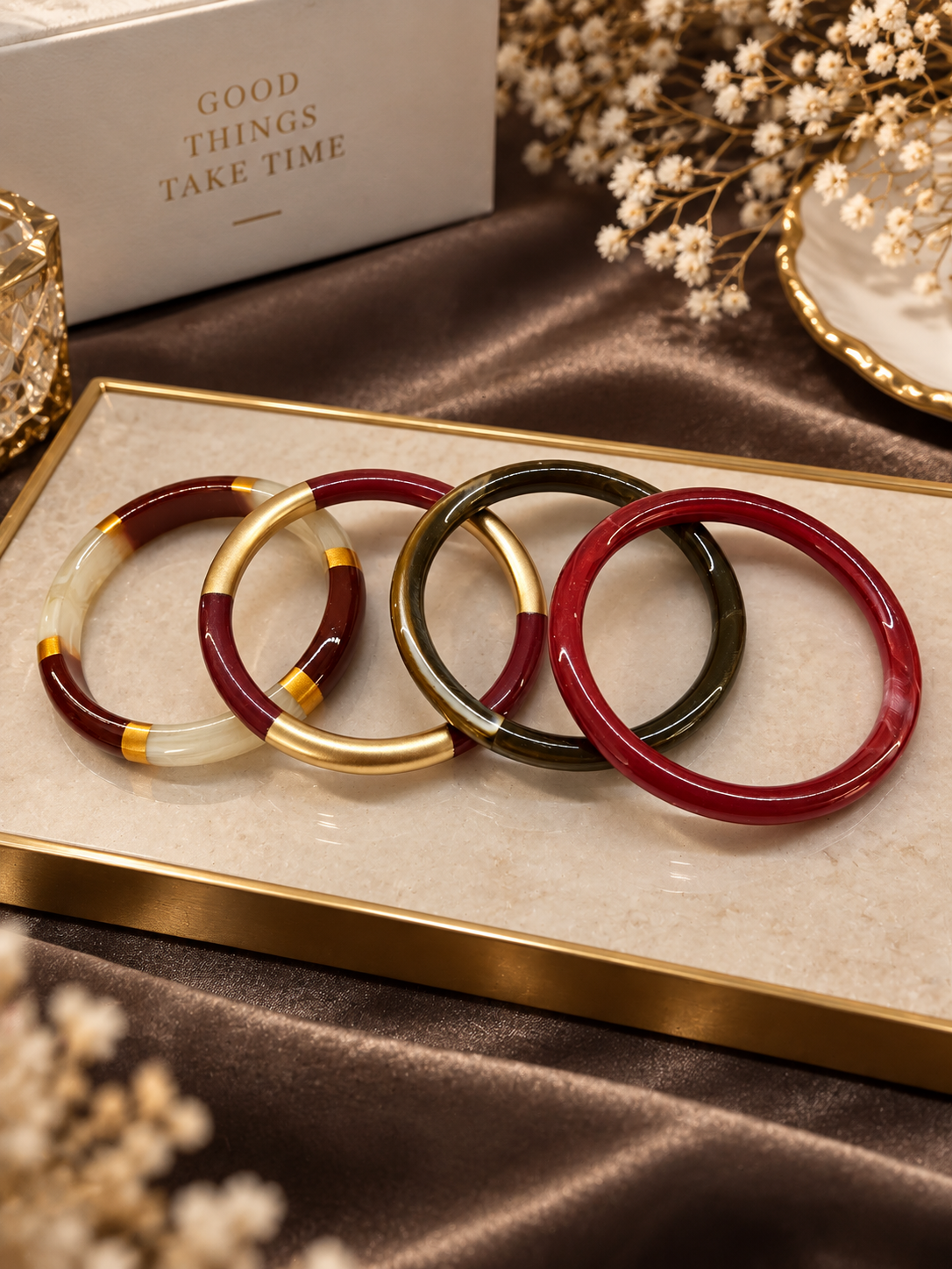 Bracelets en lot ton grenat
