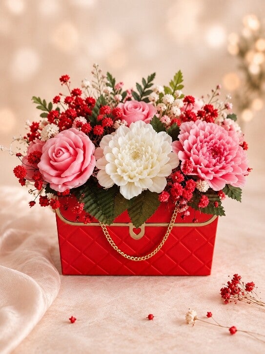Bouquet de fleurs en cire parfumée