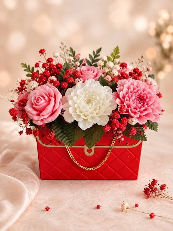 Bouquet de fleurs en cire parfumée