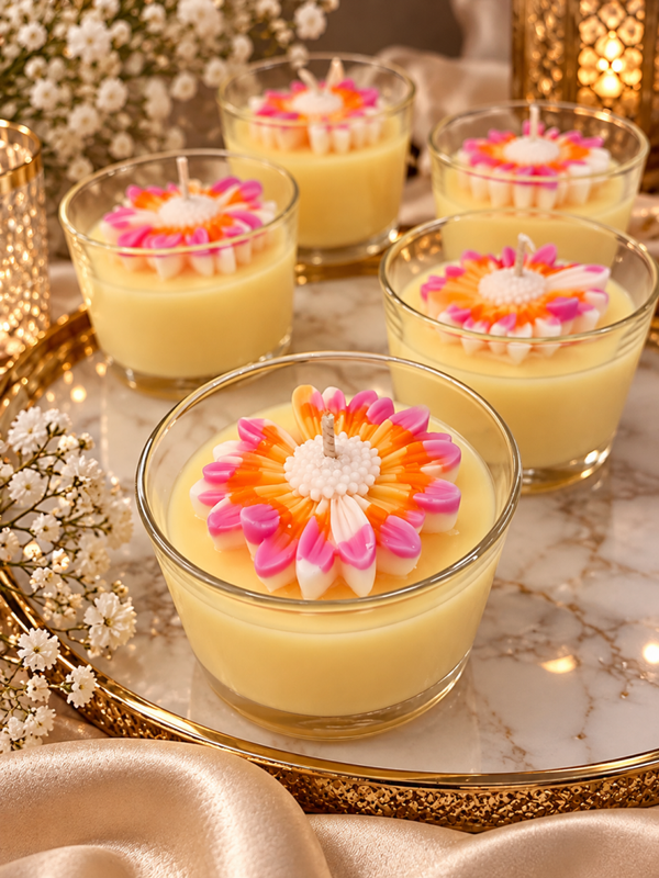Bougies fleurs marguerite parfum jardin anglais