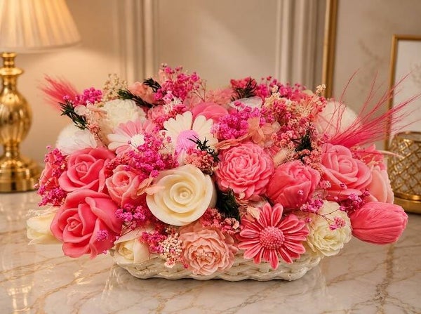 Bouquet de fleurs en cire