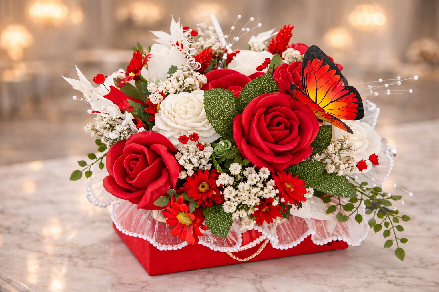 Bouquet de fleurs en cire parfumée